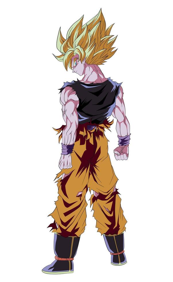 Goku Super Saiyajin con aura dorada
